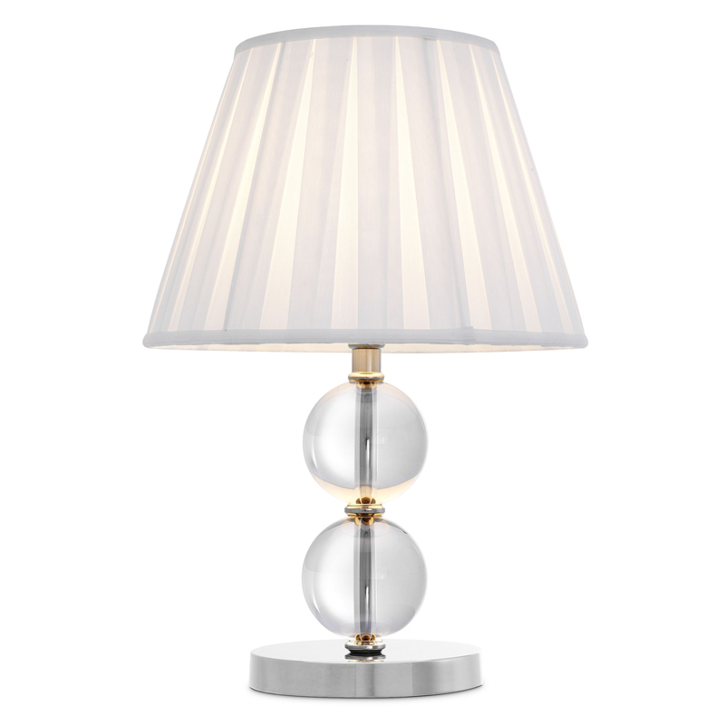 Настольная лампа Eichholtz Table Lamp Lombard Прозрачный Белый Никель Настольная лампа Eichholtz Table Lamp Lombard Прозрачный Белый Никель в Твери | Loft Concept