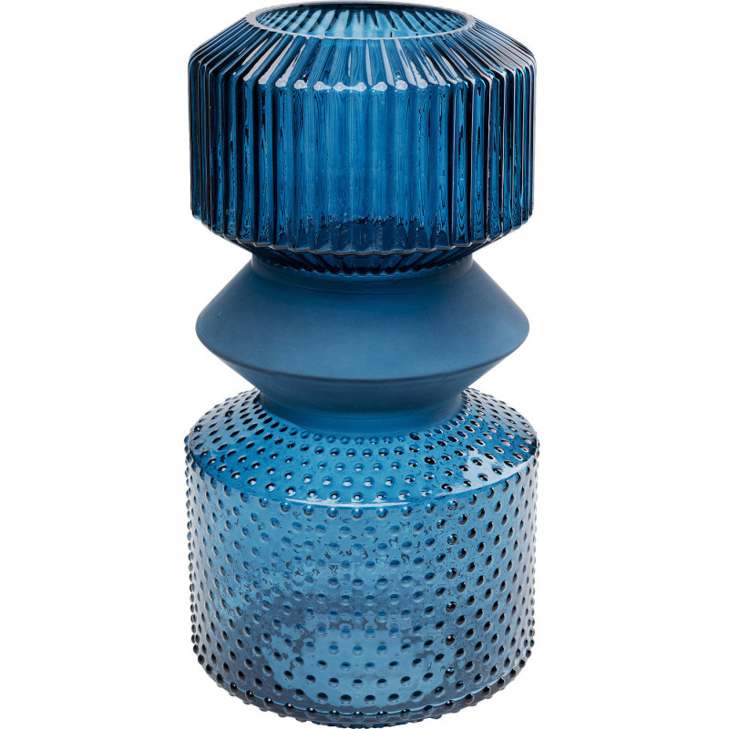 Ваза Geometric Blue Glass Vase 36 Синий Ваза Geometric Blue Glass Vase 36 Синий в Твери | Loft Concept