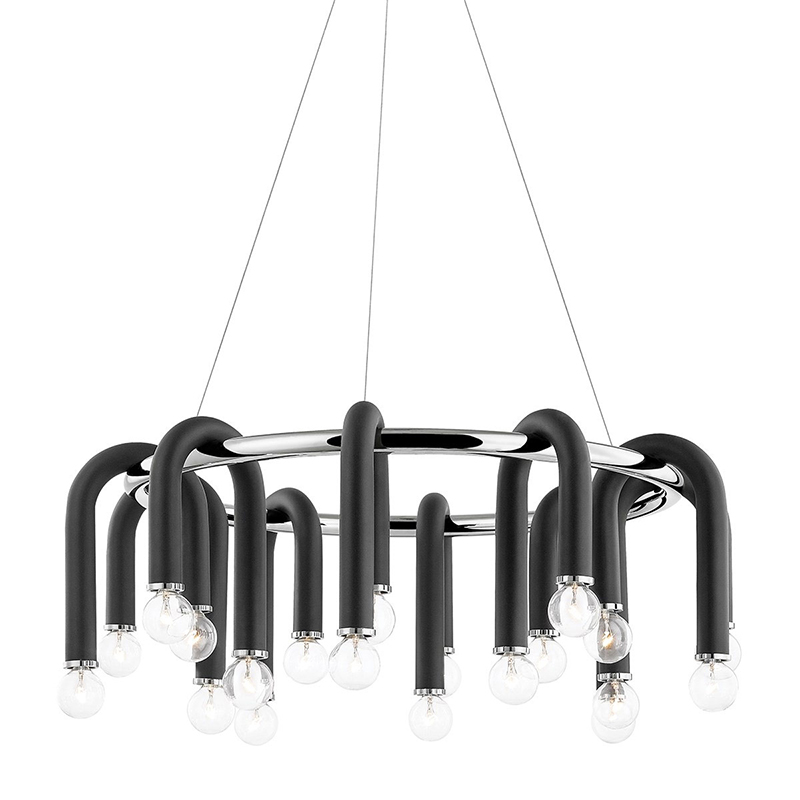 Люстра Paulson floppy chandelier round chrome Черный Хром Люстра Paulson floppy chandelier round chrome Черный Хром в Твери | Loft Concept