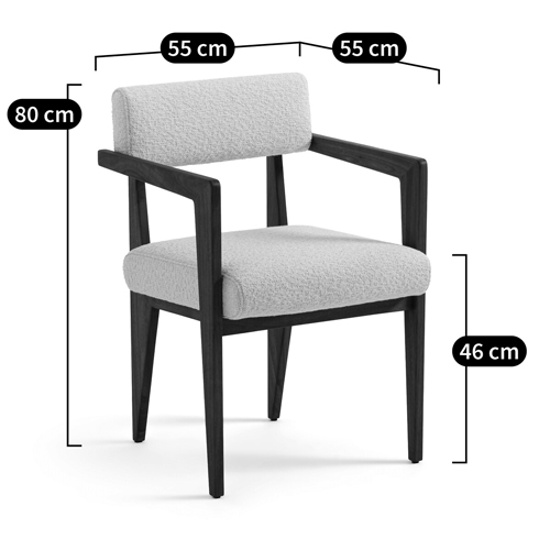 Кресло обеденное Alcove White Boucle из массива ореха Кресло обеденное Alcove White Boucle из массива ореха в Твери