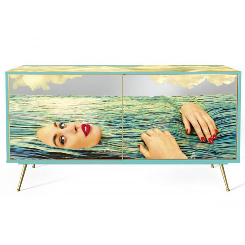 Комод Seletti Cabinet Sliding Door Sea Girl Мульти Золотой Шампань в Твери | Loft Concept 