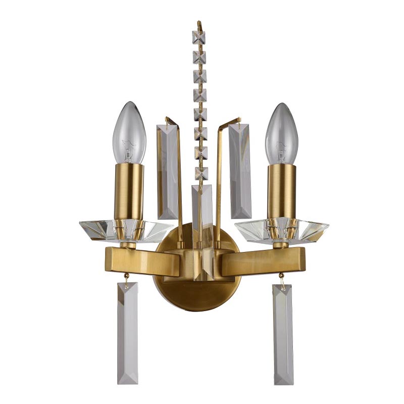 Бра Vivien Crystal Brass Wall Lamp Латунь Серый Бра Vivien Crystal Brass Wall Lamp Латунь Серый в Твери | Loft Concept