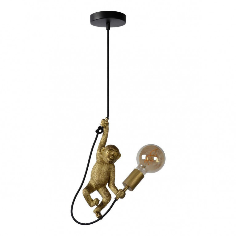 Подвесной светильник Monkey holding a light bulb Черный Золотой Подвесной светильник Monkey holding a light bulb Черный Золотой в Твери | Loft Concept