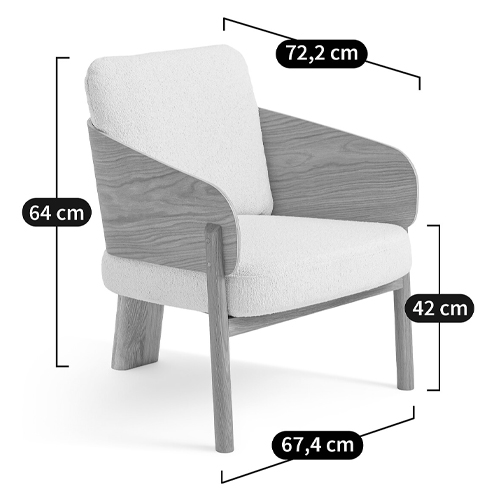 Кресло с каркасом из массива дуба Gallin Chair Boucle в Твери