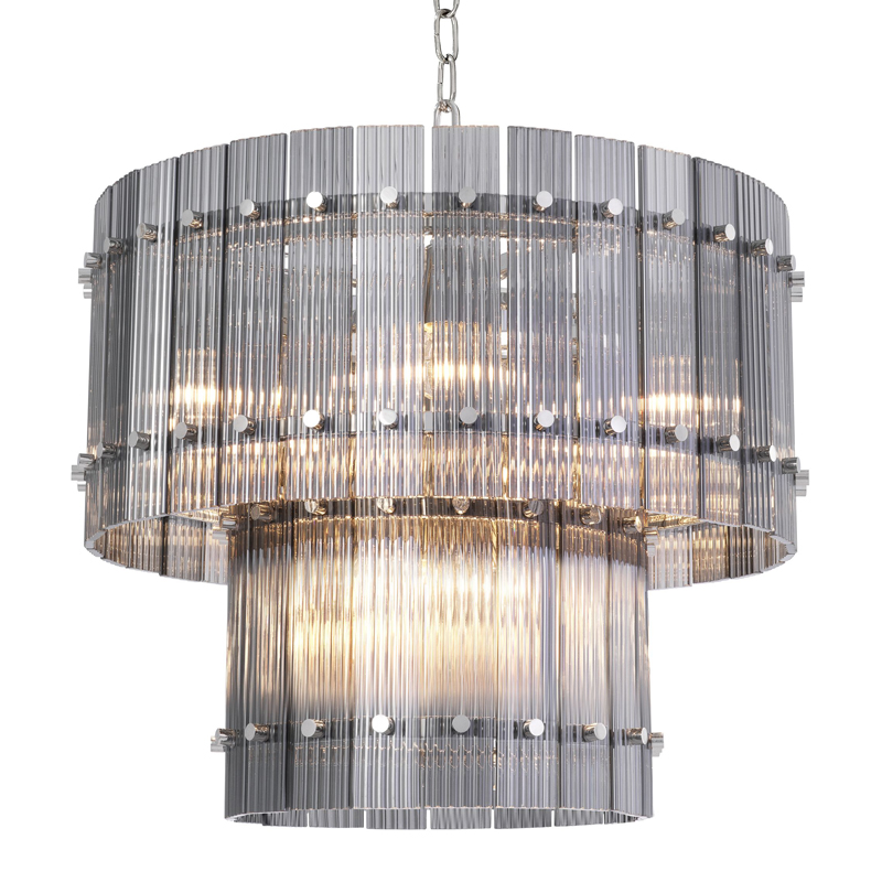 Люстра Eichholtz Chandelier Ruby S smoke Никель Стекло Смок Люстра Eichholtz Chandelier Ruby S smoke Никель Стекло Смок в Твери | Loft Concept