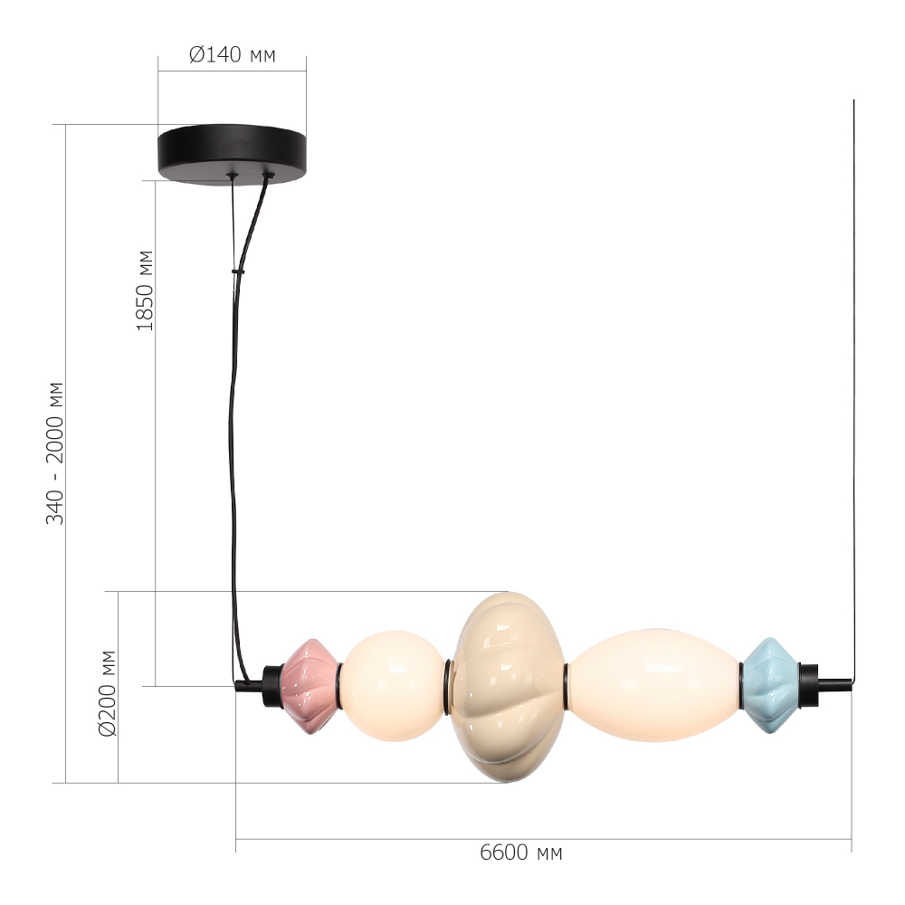 Подвесной светильник фигруный с керамическими элементами 18W LED Fragrant Light в Твери