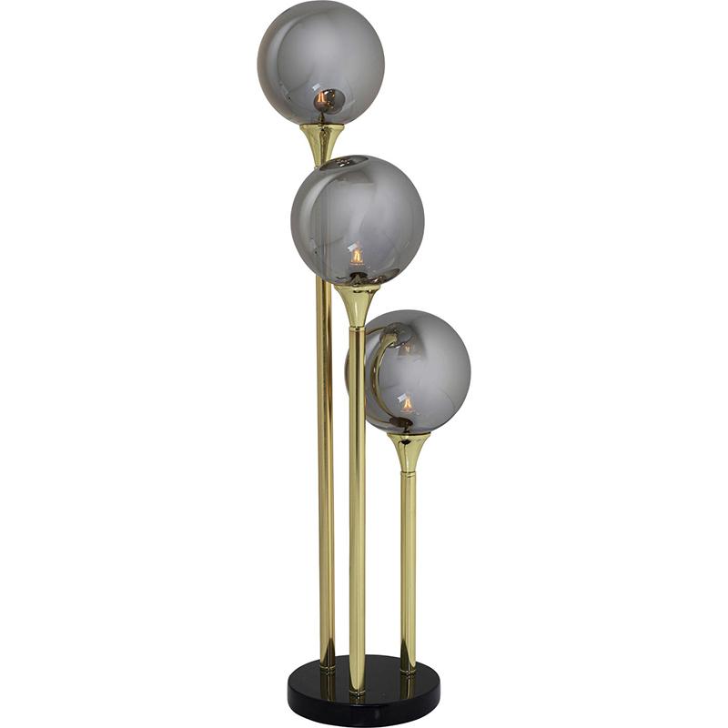Настольная лампа Three Gray Transparent Balls Золотой Серый Настольная лампа Three Gray Transparent Balls Золотой Серый в Твери | Loft Concept
