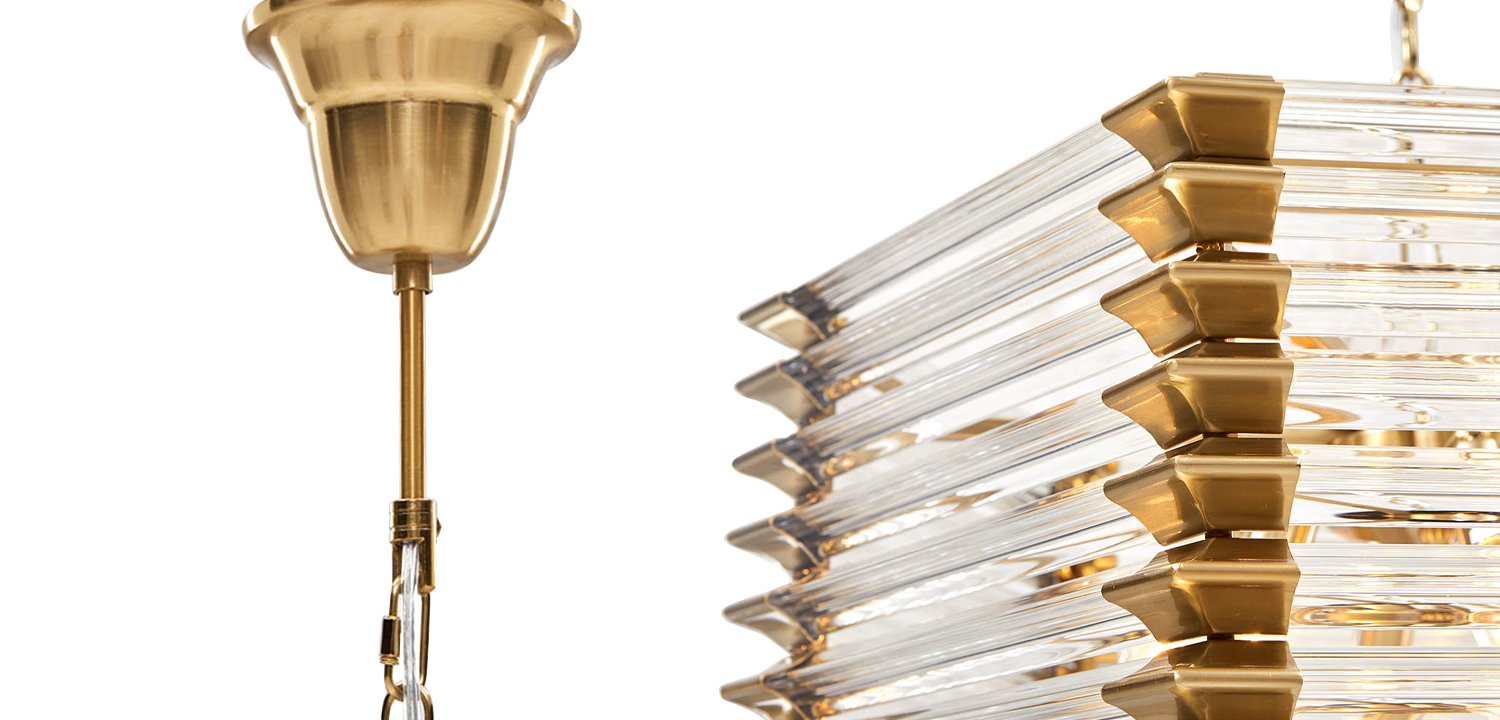 Люстра стеклянная Hexagon Tadesse Glass Chandelier - фото