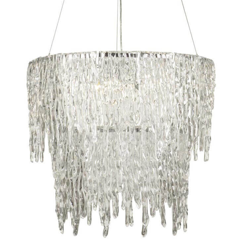 Люстра Cold Heart Silver Single two-tier Chandelier Хром Прозрачное Стекло Люстра Cold Heart Silver Single two-tier Chandelier Хром Прозрачное Стекло в Твери | Loft Concept