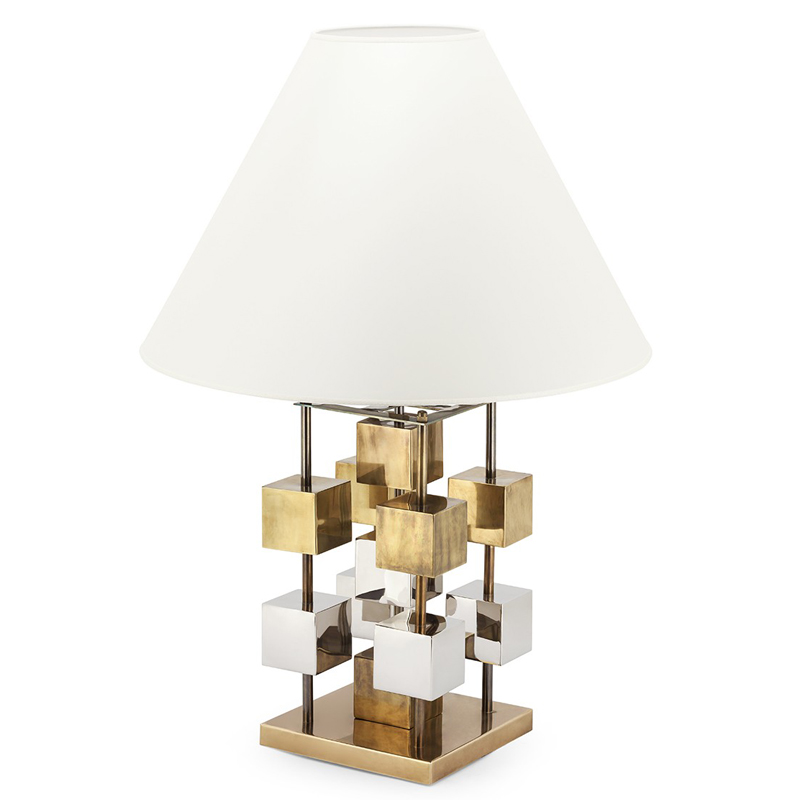 Настольная лампа TABLE LAMP DOB GLAM Белый Латунь Хром Настольная лампа TABLE LAMP DOB GLAM Белый Латунь Хром в Твери | Loft Concept