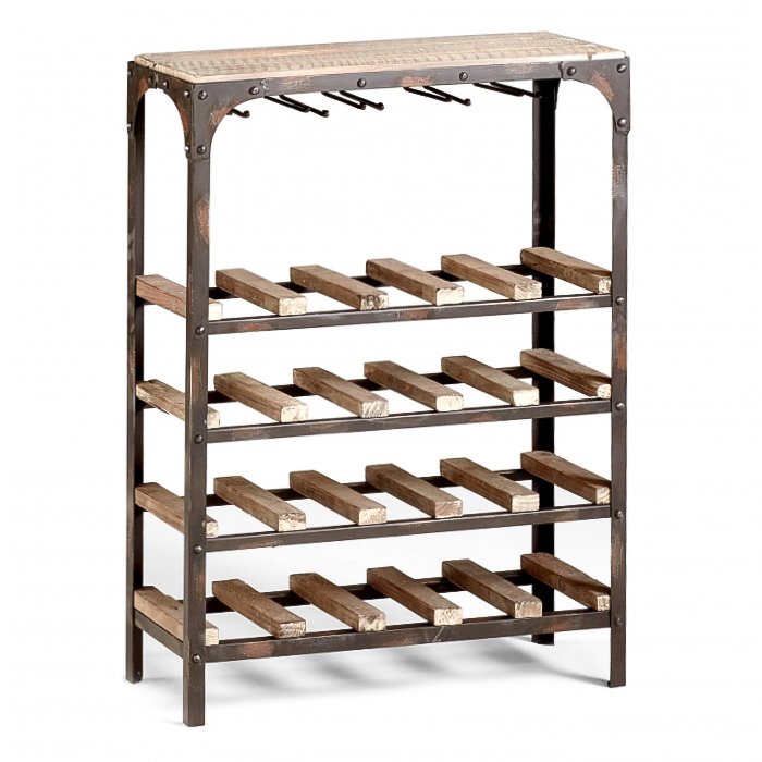 Стеллаж Industrial Metal Rust Console Wine Rack Стеллаж Industrial Metal Rust Console Wine Rack в Твери | Loft Concept