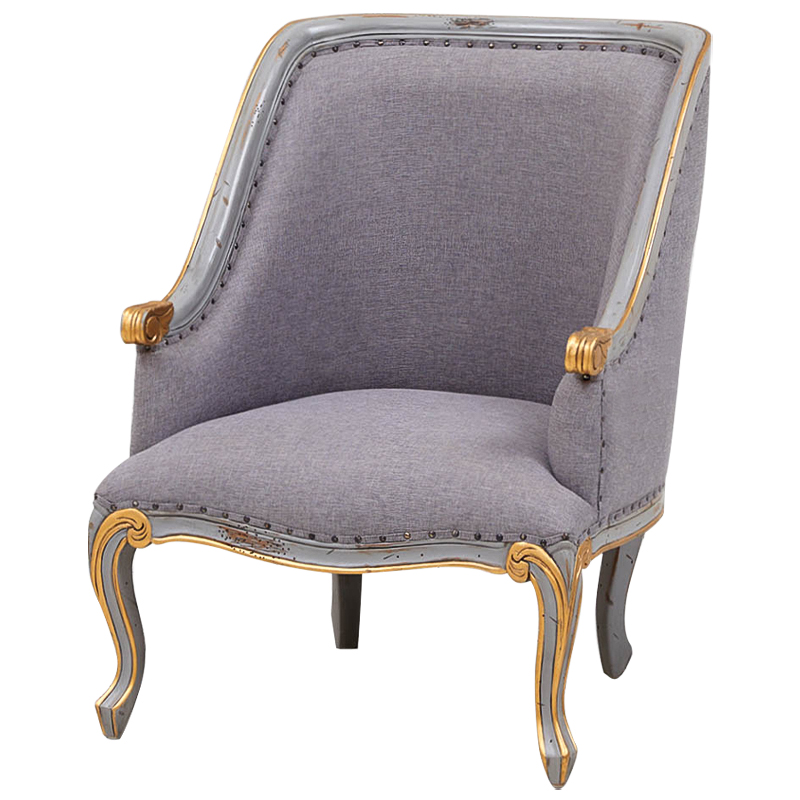 Кресло Fabienne French Seating Armchair Grey Серый Золотой Кресло Fabienne French Seating Armchair Grey Серый Золотой в Твери | Loft Concept