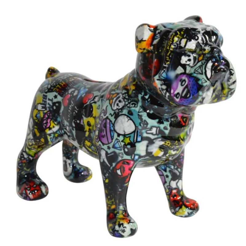 Статуэтка Graffiti Bulldog dark Мульти Черный Статуэтка Graffiti Bulldog dark Мульти Черный в Твери | Loft Concept
