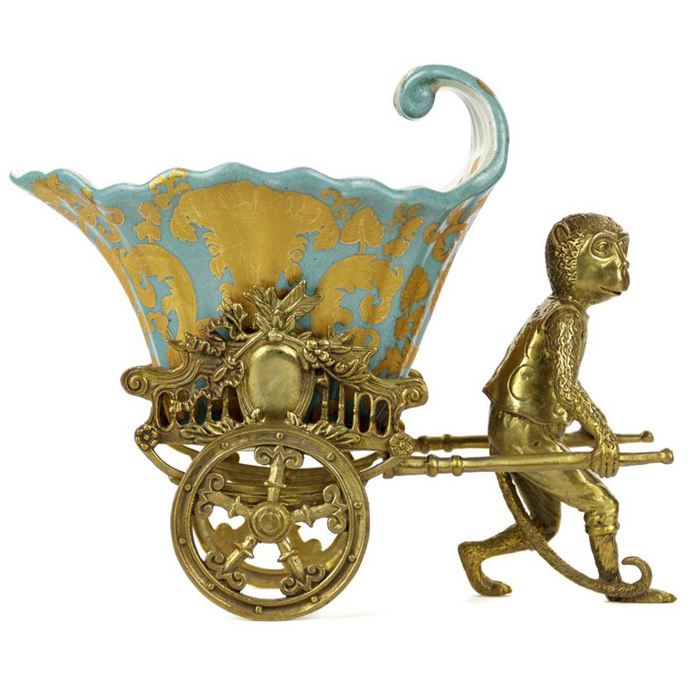 Чаша Monkey and Pale Blue Cart Голубой пастельный Бронза Чаша Monkey and Pale Blue Cart Голубой пастельный Бронза в Твери | Loft Concept