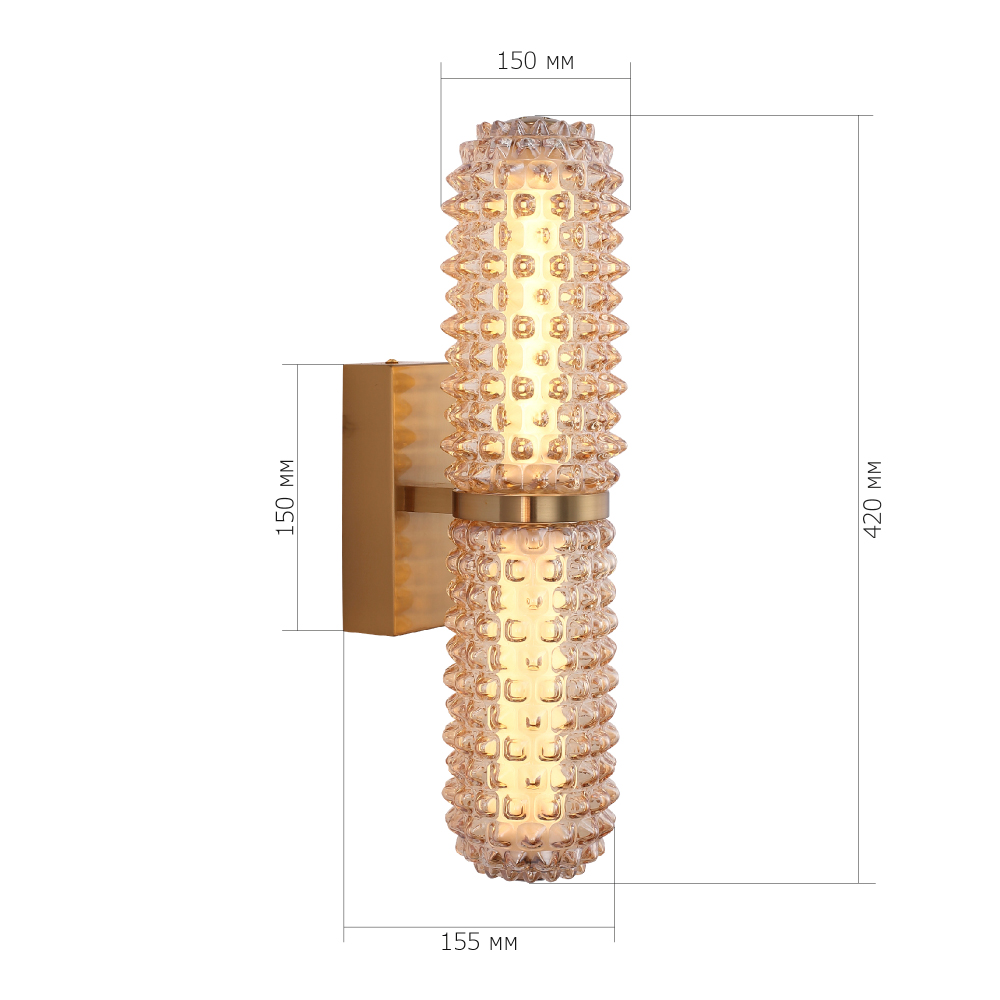 Бра с факутрным стеклянным плафоном Шампань Sonora в Твери
