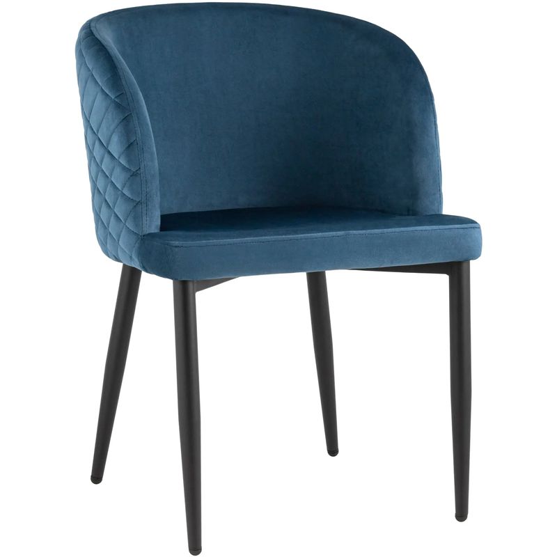 Стул Oscar Chair Синий Велюр Синий Черный Стул Oscar Chair Синий Велюр Синий Черный в Твери | Loft Concept