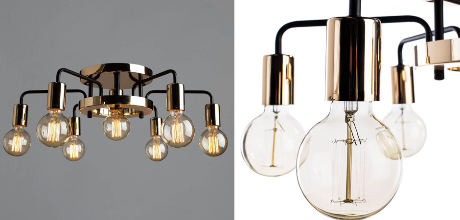 Потолочный светильник Loft Industrial Glossy Gold Ceiling Потолочный светильник Loft Industrial Glossy Gold Ceiling - Loft-Concept в Твери