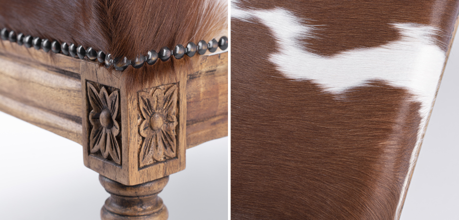 Пуф коричневая натуральная шкура Louie Cowhide Ottoman Пуф коричневая натуральная шкура Louie Cowhide Ottoman - Loft-Concept в Твери
