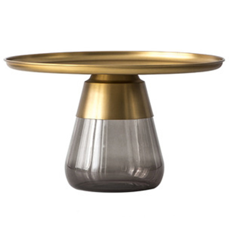 Круглый приставной стол Classico Round Grey Side Table Латунь Серый Круглый приставной стол Classico Round Grey Side Table Латунь Серый в Твери | Loft Concept