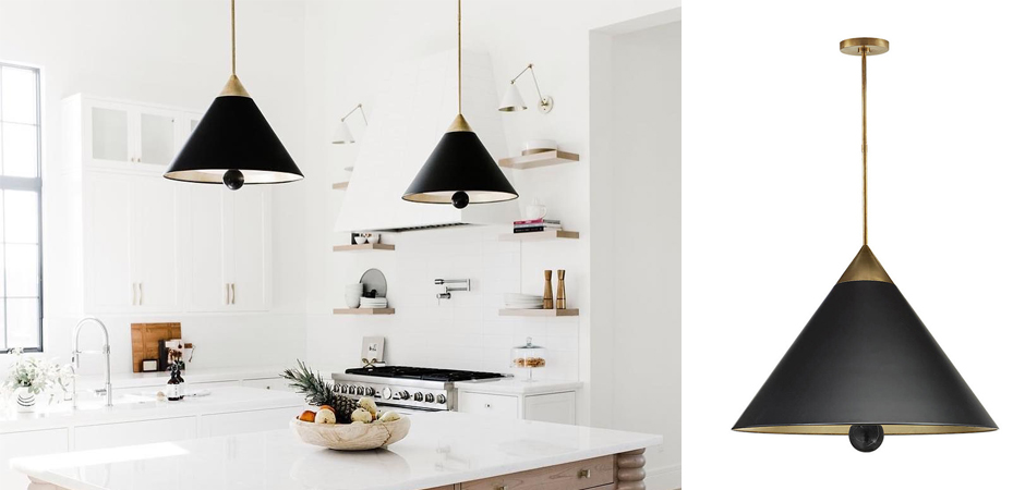 Подвесной светильник Cleo Pendant Brass & Black Подвесной светильник Cleo Pendant Brass & Black - Loft-Concept в Твери