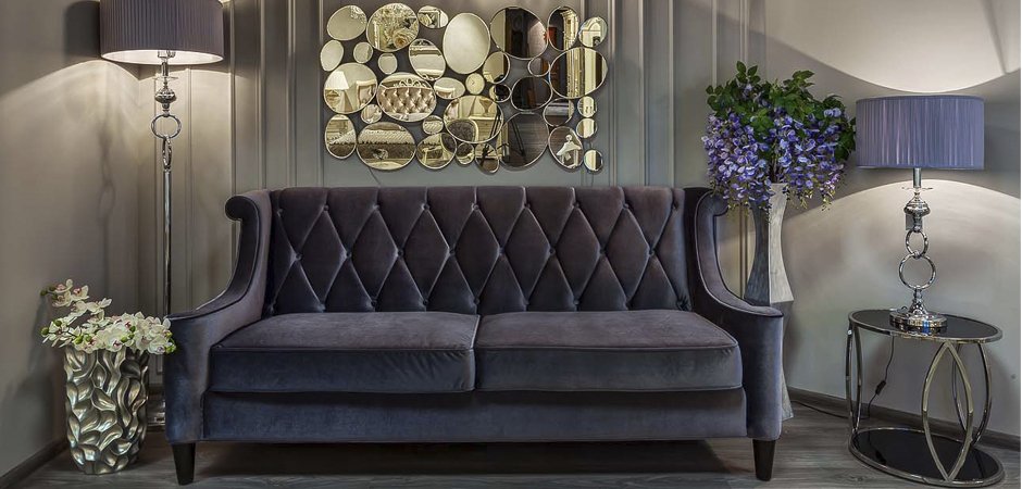 Диван Armen Living Barrister Gray Velvet - фото №1