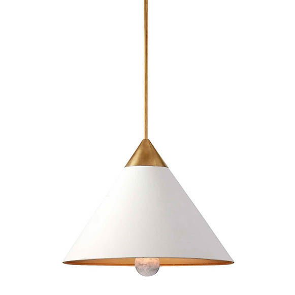 Подвесной светильник Cleo Pendant Brass & White Латунь Белый в Твери | Loft Concept 