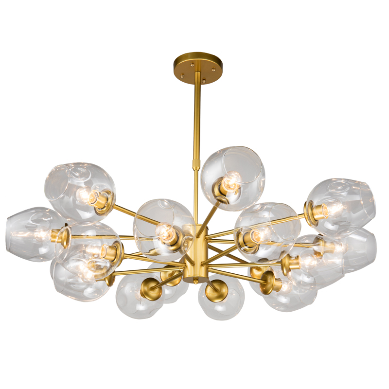 Люстра Branching Bubble Chandelier gold 16 Глянцевое золото Прозрачный Люстра Branching Bubble Chandelier gold 16 Глянцевое золото Прозрачный в Твери | Loft Concept