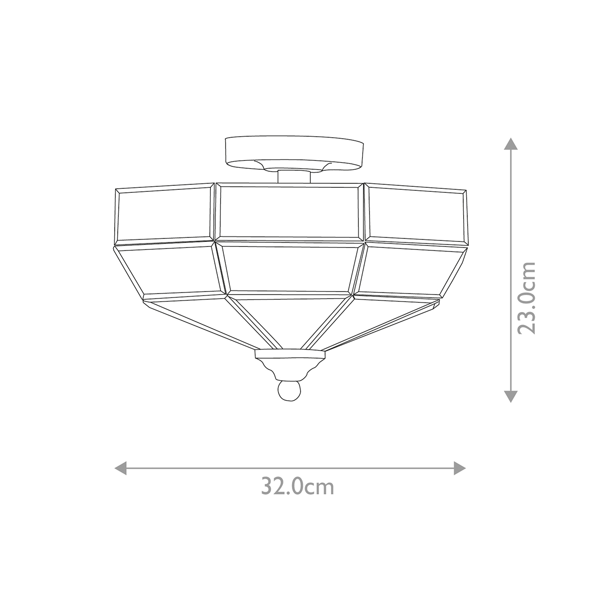 Потолочный светильник шестигранной формы с прозрачными стеклянным плафоном Elstead Lighting в Твери