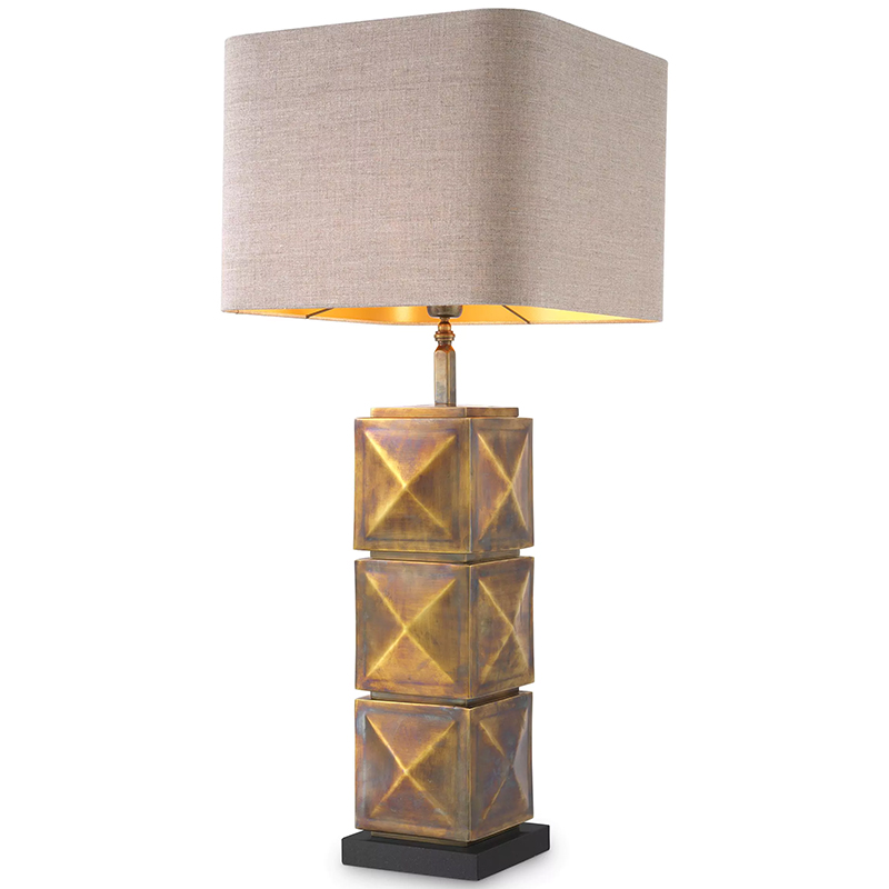 Настольная лампа Eichholtz Table Lamp Carlo Brass Бежево-серый Винтажная латунь Настольная лампа Eichholtz Table Lamp Carlo Brass Бежево-серый Винтажная латунь в Твери | Loft Concept
