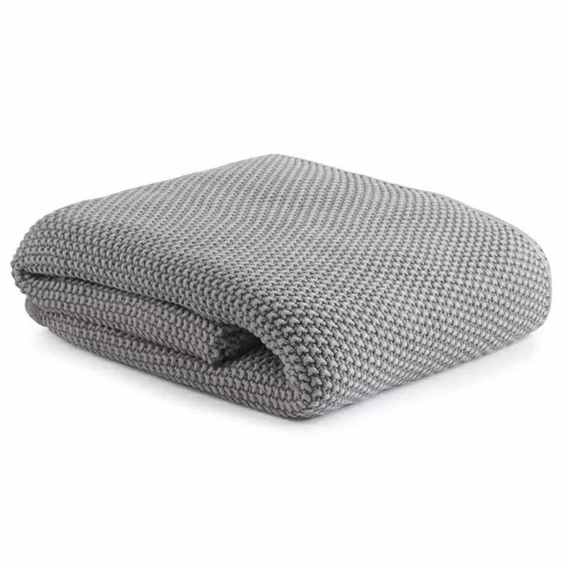 Плед из хлопка серого цвета Waffle Comfort Серый Плед из хлопка серого цвета Waffle Comfort Серый в Твери | Loft Concept