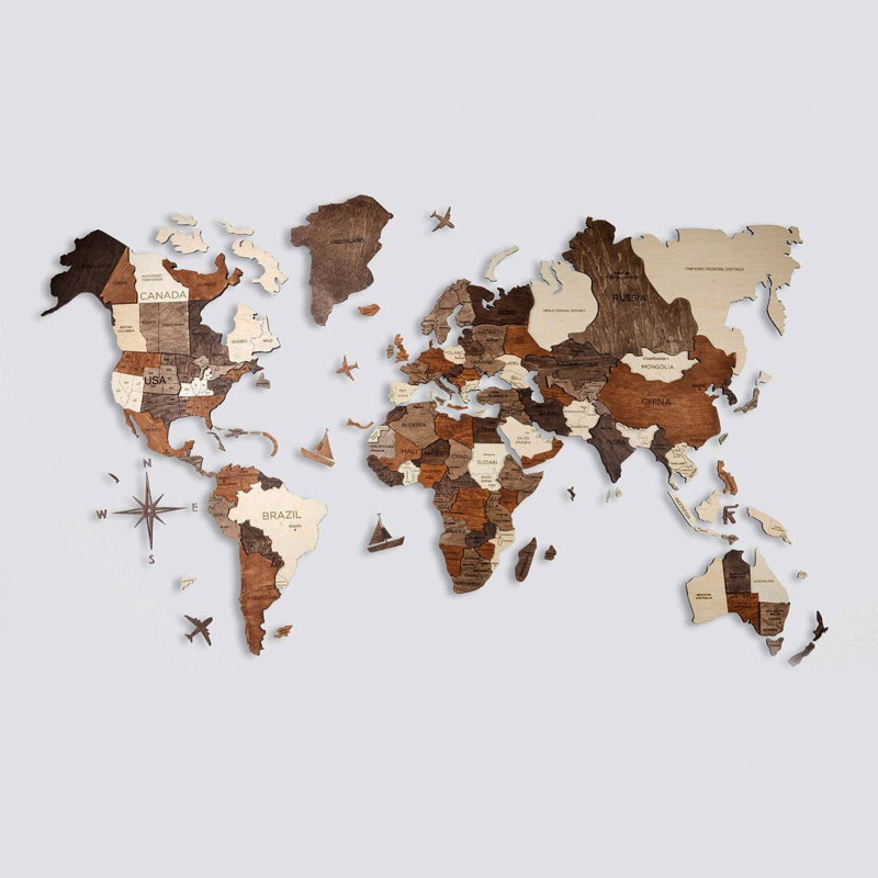 Аксессуар на стену Wooden World Map Мульти Аксессуар на стену Wooden World Map Мульти в Твери | Loft Concept