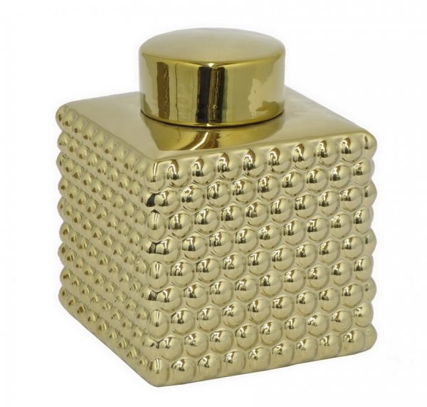 Сосуд с крышкой Chaplet Gold Small Золотой Сосуд с крышкой Chaplet Gold Small Золотой в Твери | Loft Concept