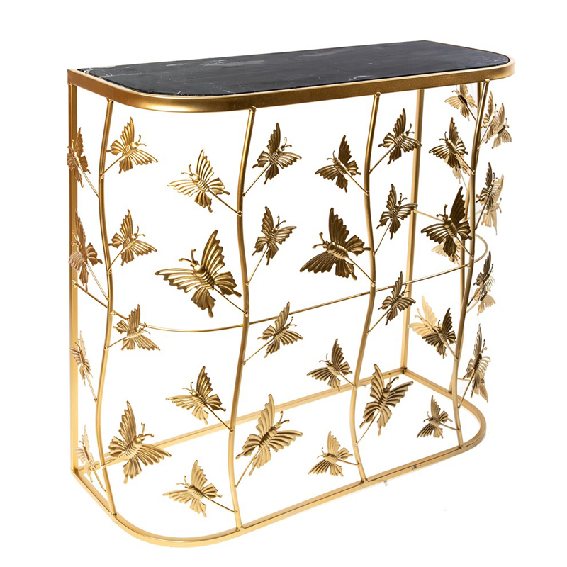 Консоль Gold Butterfly чёрный мрамор Золотой Черный Мрамор Nero Консоль Gold Butterfly чёрный мрамор Золотой Черный Мрамор Nero в Твери | Loft Concept