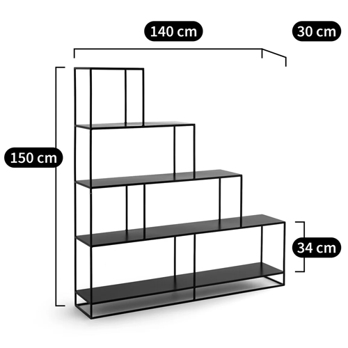 Ступенчатый стеллаж Menzie Steps Metal Rack Black в Твери