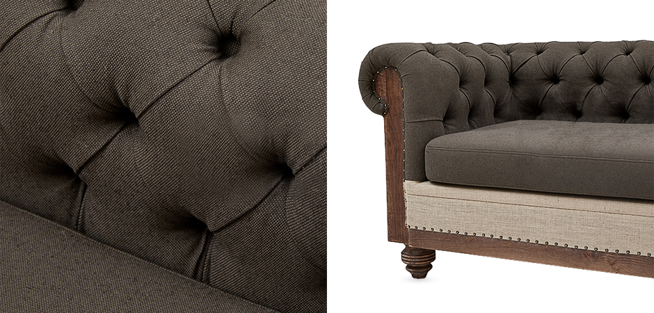 Диван Deconstructed Chesterfield Sofa triple Linen Brown - Loft-Concept в Твери