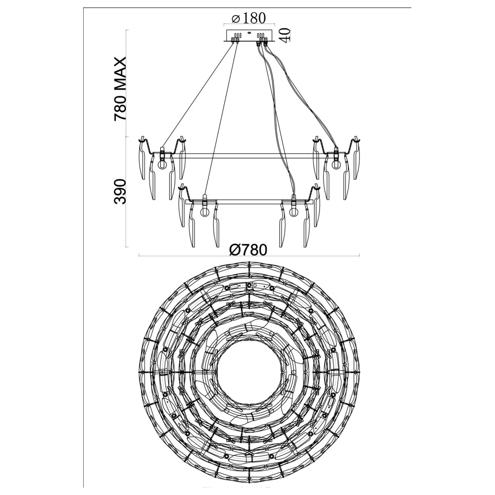 Люстра с многослойными элементами в виде лепестков Embodiment в Твери