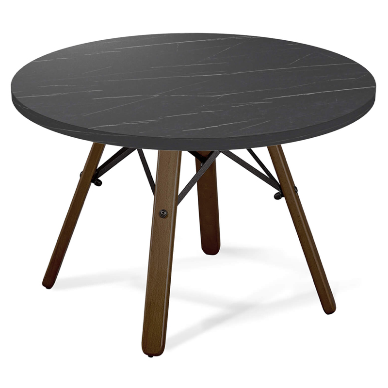 Стол журнальный c круглой столешницей на четырех коричневых ножках Charm Coffee Table Коричневый Черный Стол журнальный c круглой столешницей на четырех коричневых ножках Charm Coffee Table Коричневый Черный в Твери | Loft Concept