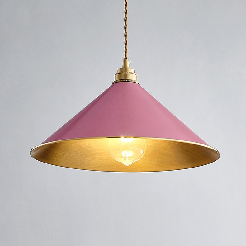 Подвесной светильник Cone Factory filament Pink Розовый пастельный Латунь Подвесной светильник Cone Factory filament Pink Розовый пастельный Латунь в Твери | Loft Concept