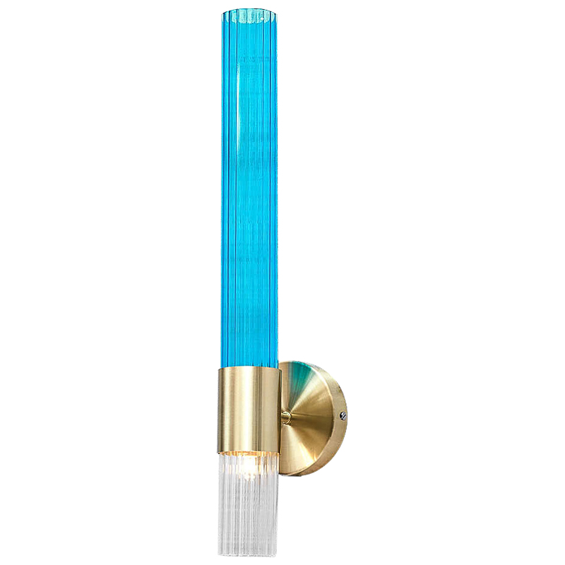 Бра Lucia Tube Sconce Прозрачный Глянцевое золото Голубой Бра Lucia Tube Sconce Прозрачный Глянцевое золото Голубой в Твери | Loft Concept