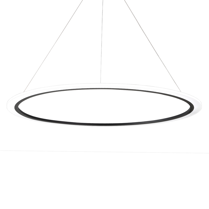 Люстра подвесная светодиодная кольцевая черного цвета Ring Horizontal Черный Белый Люстра подвесная светодиодная кольцевая черного цвета Ring Horizontal Черный Белый в Твери | Loft Concept