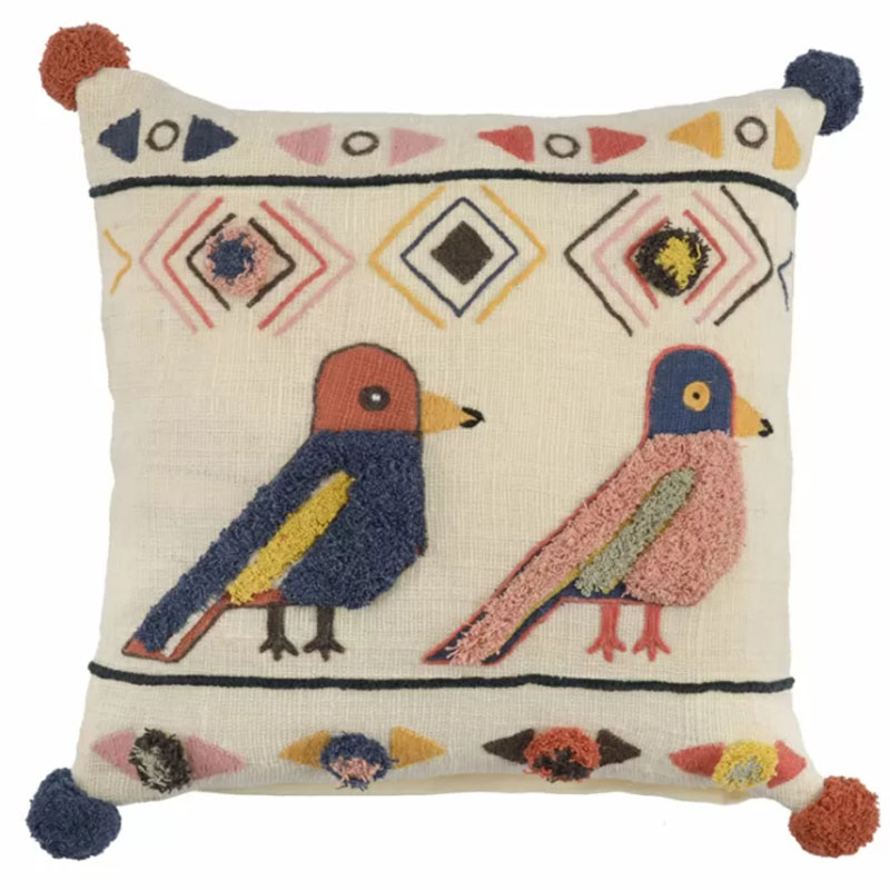Чехол на подушку Ethnic mix Birds Мульти Чехол на подушку Ethnic mix Birds Мульти в Твери | Loft Concept