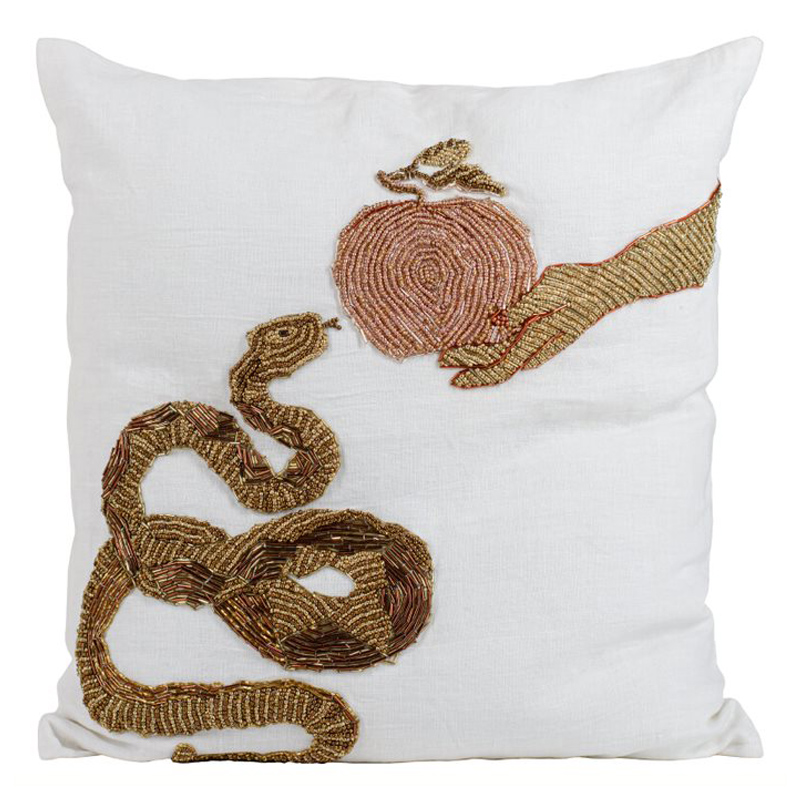 Подушка с вышивкой из бисера Snake with Apple Мульти Подушка с вышивкой из бисера Snake with Apple Мульти в Твери | Loft Concept