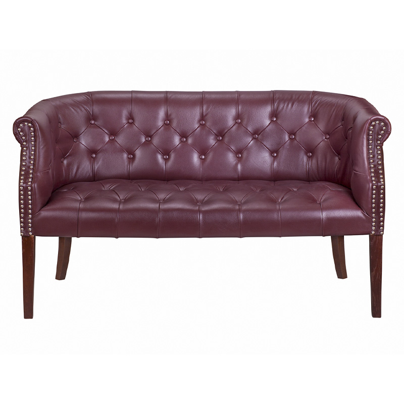 Диван из натуральной кожи на 4-х деревянных ножках из массива бука Chloe Leather Seating vine Бордовый Коричневый Диван из натуральной кожи на 4-х деревянных ножках из массива бука Chloe Leather Seating vine Бордовый Коричневый в Твери | Loft Concept