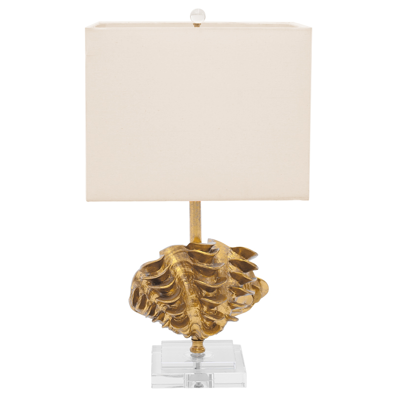 Настольная лампа Golden Shell Table Lamp с абажуром Белый Золотой Прозрачный Бежевый Настольная лампа Golden Shell Table Lamp с абажуром Белый Золотой Прозрачный Бежевый в Твери | Loft Concept