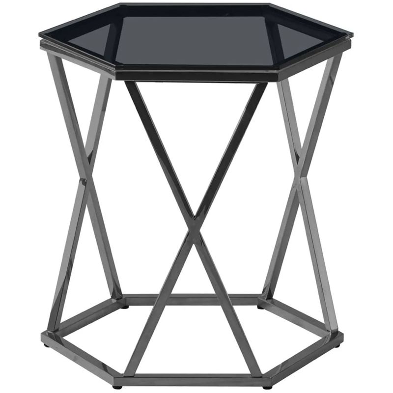 Стол приставной Ormando Collection Dark Chrome №2 Темный хром Стекло Смок Стол приставной Ormando Collection Dark Chrome №2 Темный хром Стекло Смок в Твери | Loft Concept