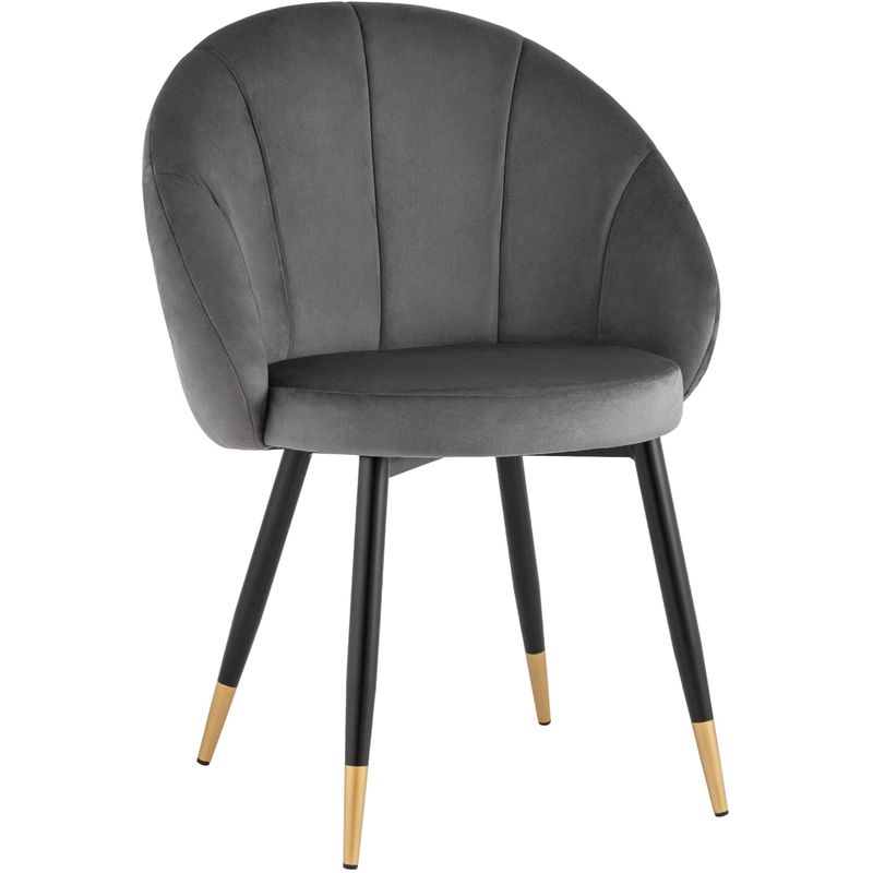 Стул Alberto Chair Серый Велюр Серый Черный Золотой Стул Alberto Chair Серый Велюр Серый Черный Золотой в Твери | Loft Concept