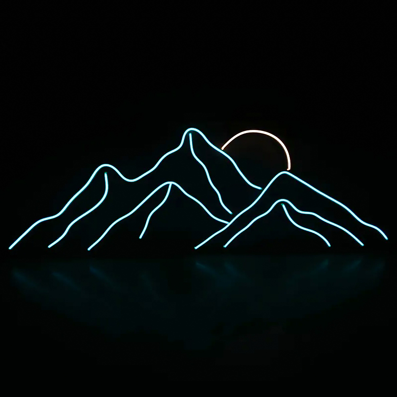 Неоновая настенная лампа Mountains Neon Wall Lamp Прозрачный Бирюзовый Оранжевый Неоновая настенная лампа Mountains Neon Wall Lamp Прозрачный Бирюзовый Оранжевый в Твери | Loft Concept