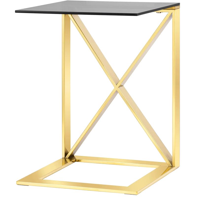 Стол приставной Lanzheron Collection Gold Золотой Стекло Смок Стол приставной Lanzheron Collection Gold Золотой Стекло Смок в Твери | Loft Concept