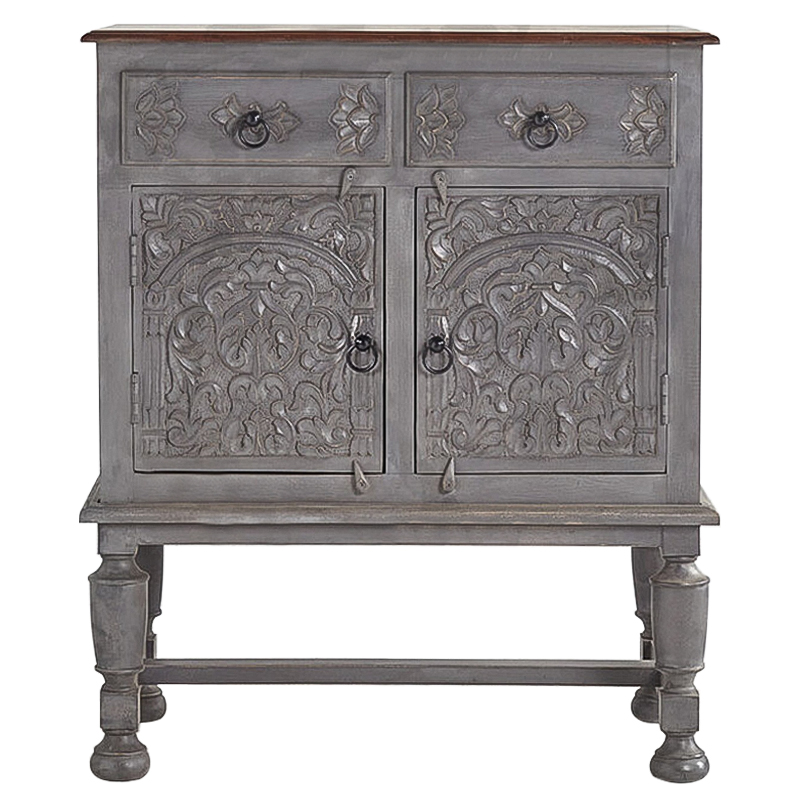 Комод Indian Antique White Furniture Chest of Drawers Amit серый Серый Коричневый Комод Indian Antique White Furniture Chest of Drawers Amit серый Серый Коричневый в Твери | Loft Concept