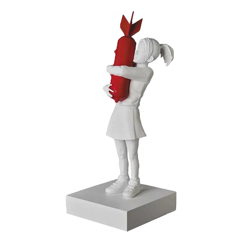 Статуэтка Banksy Bomb Hugger Sculpture Red Белый Красный Статуэтка Banksy Bomb Hugger Sculpture Red Белый Красный в Твери | Loft Concept